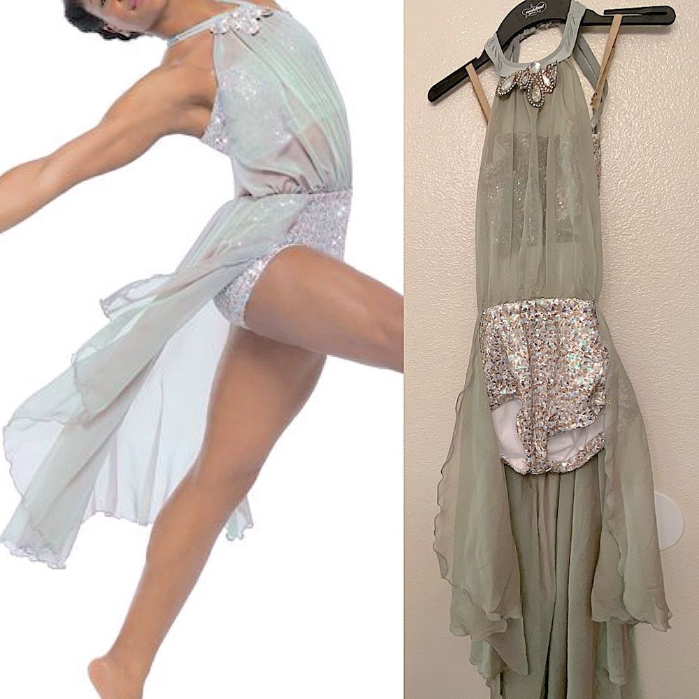 Revolution Tenth House gray silver solo lyrical dance dress 
Cosmos TH19209 SA